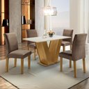 Ver imagem 1 de Conjunto Sala de Jantar Mesa Tampo Mdf 4 Cadeiras Espanha Espresso Móveis