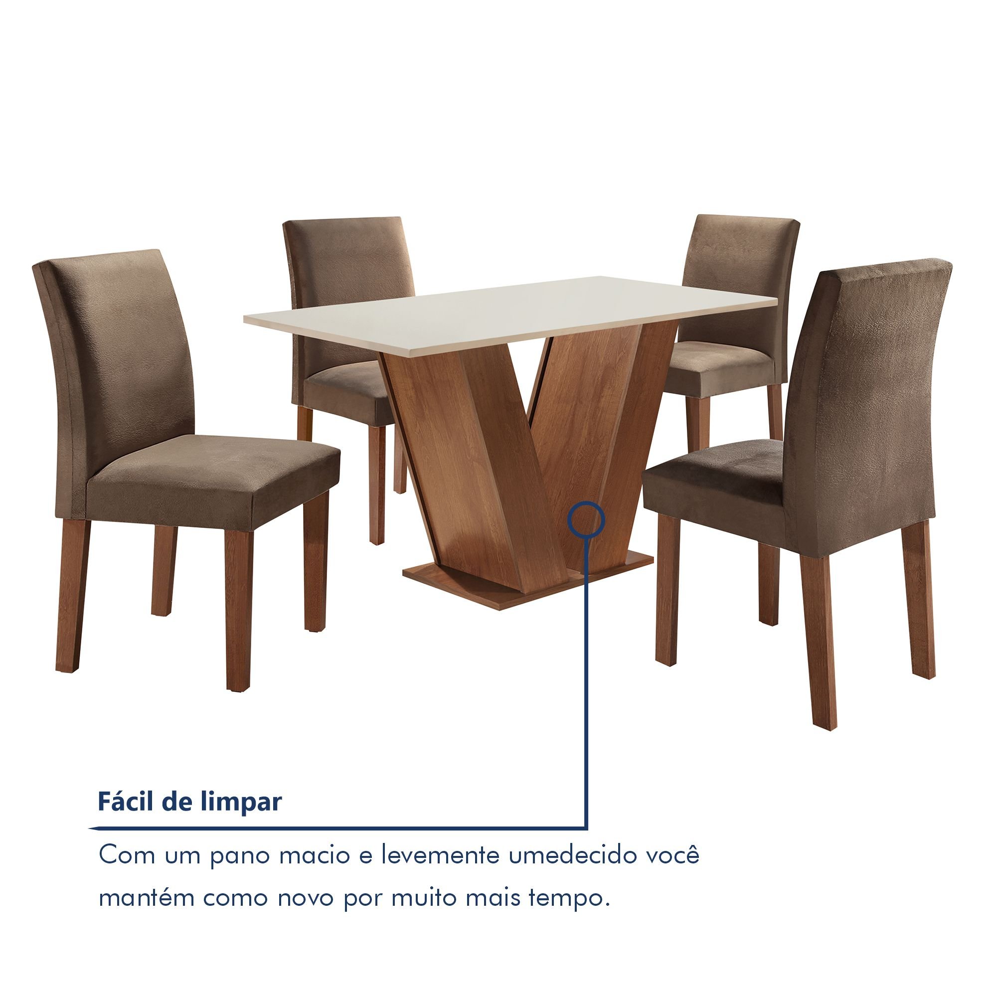 Mesa de Jantar com 4 Cadeiras Tampo MDF Espanha Yescasa - 8