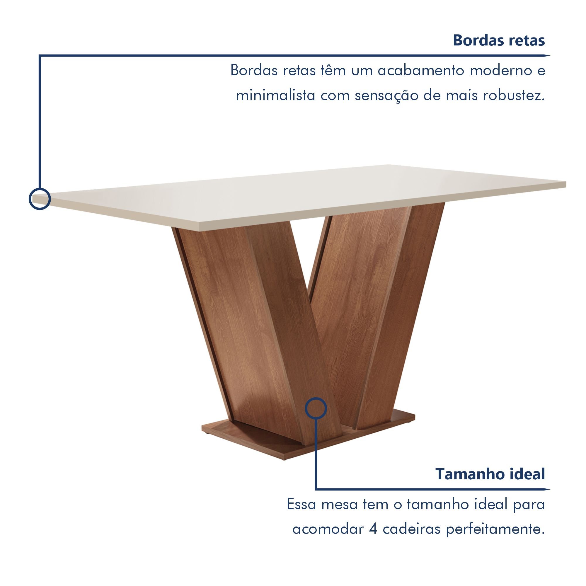 Mesa de Jantar com 4 Cadeiras Tampo MDF Espanha Yescasa - 4