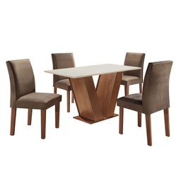 Mesa de Jantar com 4 Cadeiras Tampo Mdf Espanha Yescasa - 14