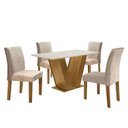 Ver imagem 3 de Conjunto Sala de Jantar Mesa Tampo MDF 4 Cadeiras Espanha Yescasa
