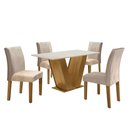 Ver imagem 2 de Conjunto Sala de Jantar Mesa Tampo MDF 4 Cadeiras Espanha Yescasa