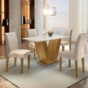 Ver imagem 2 de Conjunto Sala de Jantar Mesa Tampo Mdf 4 Cadeiras Espanha Yescasa