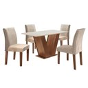 Ver imagem 3 de Conjunto Mesa de Jantar 4 Cadeiras Tampo MDF Espanha Yescasa Chocolate Off White
