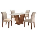 Ver imagem 1 de Conjunto Sala de Jantar Mesa Tampo Mdf 4 Cadeiras Espanha Yescasa