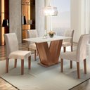 Ver imagem 1 de Conjunto Sala de Jantar Mesa Tampo MDF 4 Cadeiras Espanha Yescasa
