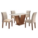 Ver imagem 2 de Conjunto Sala de Jantar Mesa Tampo MDF 4 Cadeiras Espanha Yescasa