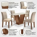 Ver imagem 3 de Conjunto Mesa de Jantar 4 Cadeiras Tampo MDF Espanha Yescasa Chocolate Off White