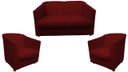 Ver imagem 1 de Kit Namoradeira + 2 Poltronas Decorativa Biane Suede Marsala Pés Cromado Mz Decor