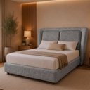 Ver imagem 1 de Cama Japonesa com Cabeceira Blind Seo Casal Linho Cinza - Sallar Home