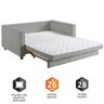 Sofá Cama Casal Marcelle com 2 Lugares em Bouclé e Pés de Madeira Talento Móveis - 6