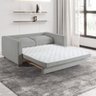 Sofá Cama Casal Marcelle com 2 Lugares em Bouclé e Pés de Madeira Talento Móveis - 5