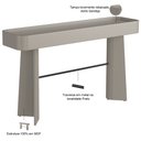 Ver imagem 2 de Aparador para Sala de Estar Orgânico Industrial Alef I03 Grigio Preto - Lyam Decor