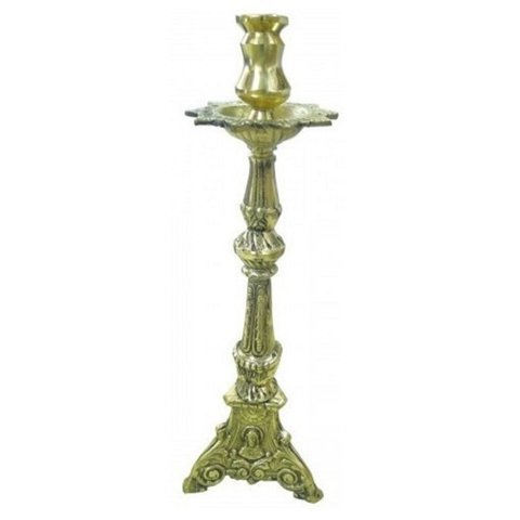 Castiçal Gigante 44 Cm Bronze Decoração Presente Igreja Belo