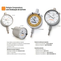 Base Magnética Flexível Ajuste Fino + Relógio Comparador de 0 a 10 Mm - Digimess - 7