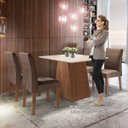 Ver imagem 5 de Conjunto Sala de Jantar Mesa Tampo Mdf Arezo 4 Cadeiras Espanha Espresso Móveis