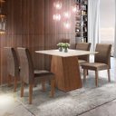 Ver imagem 1 de Conjunto Sala de Jantar Mesa Tampo Mdf Arezo 4 Cadeiras Espanha Espresso Móveis
