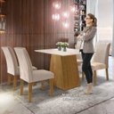 Ver imagem 5 de Conjunto Sala de Jantar Mesa Tampo Mdf Arezo 4 Cadeiras Espanha Espresso Móveis