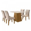 Ver imagem 2 de Conjunto Sala de Jantar Mesa Tampo Mdf Arezo 4 Cadeiras Espanha Espresso Móveis