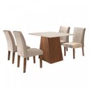 Ver imagem 2 de Conjunto Sala de Jantar Mesa Tampo Mdf Arezo 4 Cadeiras Espanha Espresso Móveis