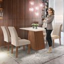 Ver imagem 5 de Conjunto Sala de Jantar Mesa Tampo Mdf Arezo 4 Cadeiras Espanha Espresso Móveis