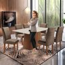 Conjunto Sala de Jantar Mesa Tampo Mdf Arezo 6 Cadeiras Espanha Espresso Móveis - 12