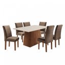 Ver imagem 2 de Conjunto Sala de Jantar Mesa Tampo Mdf Arezo 6 Cadeiras Espanha Espresso Móveis