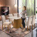 Ver imagem 5 de Conjunto Sala de Jantar Mesa Tampo Mdf Arezo 6 Cadeiras Espanha Espresso Móveis