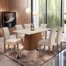 Conjunto Sala de Jantar Mesa Tampo Mdf Arezo 6 Cadeiras Espanha Espresso Móveis - 1