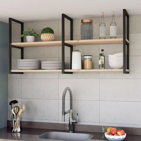 Prateleira Industrial Suspensa Elegante Organizadora