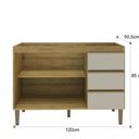 Ver imagem 6 de Balcão de Cozinha para Pia 120cm 2 Portas 3 Gavetas sem Tampo Margarida Mel/Arenas - Mademóvel