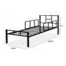 Cama Solteiro de Aço / Ferro com Duas Grades de Proteção e Estrado de Aço / Ferro- Preto Cor: - 5
