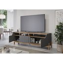 Ver imagem 2 de Bancada para Sala 4 Portas 100% MDF Moema Grafite/Nature - Permobili Permóbili