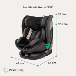 Cadeirinha para Auto Nonna 360° Infanti Preto Noturno - 7