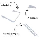 Ver imagem 3 de Arara cabideiro aramado trilho parede closet loja suspenso Br 0,70 m