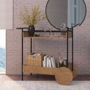 Ver imagem 1 de Bar Clean 102,5cm 2 Compartimentos Estrutura Metálica Clean Móvel na Caixa