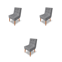 Ver imagem 1 de Kit 3 Cadeiras Luxo Trida para Sala de Jantar – Suede Premium, Design Moderno