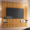 Ver imagem 1 de Painel Tv 60 Pol 160cm Suspenso Ripado Link Cinamomo - Hb Móveis