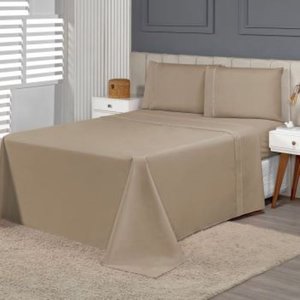 Jogo de Cama Lençol  Casal 4 peças    Algodão
