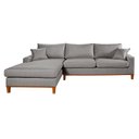 Ver imagem 1 de Sofa Living California 4 Lugares Chaise Lado Direito Revestido Linho Base Madeira:Cinza