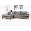 Ver imagem 2 de Sofa Living California 4 Lugares Chaise Lado Direito Revestido Linho Base Madeira:Cinza