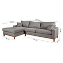 Ver imagem 4 de Sofa Living California 4 Lugares Chaise Lado Direito Revestido Linho Base Madeira:Cinza
