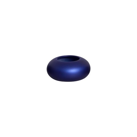 Vaso Decorativo de Mesa de Cerâmica Cachepot Redondo Pequeno Azul Royal