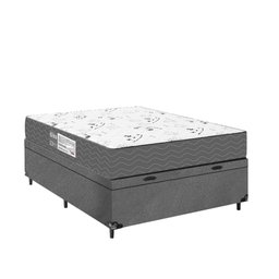 Baú Viúva + Colchão D33 One Face - Suede Cinza - E-shop Casa - 5