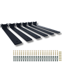 Ver imagem 1 de Kit 6 Suportes Mão Francesa 30cm de Parede Aço Resistente Estilo Moderno para Prateleira Preto