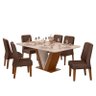 Mesa de Jantar Rute com 6 Cadeiras Lidia Freijó/Off White/Moca - PR Móveis - 1