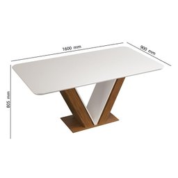 Mesa de Jantar Rute com 6 Cadeiras Lidia Freijó/Off White/Moca - PR Móveis - 4 Mesa de Jantar Rute com 6 Cadeiras Lidia Freijó/Off White/Moca - PR Móveis - 4