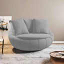 Ver imagem 1 de Poltrona Redonda Giratória Confortável Almofadas Cinza Cloe