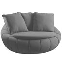 Ver imagem 3 de Poltrona Redonda Giratória Confortável Almofadas Cinza Cloe