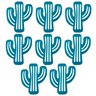 Kit 8 Porta Copo Decorativo em Silicone Formato Cacto Suporte Mesa Bolacha Chopp Azul - 1